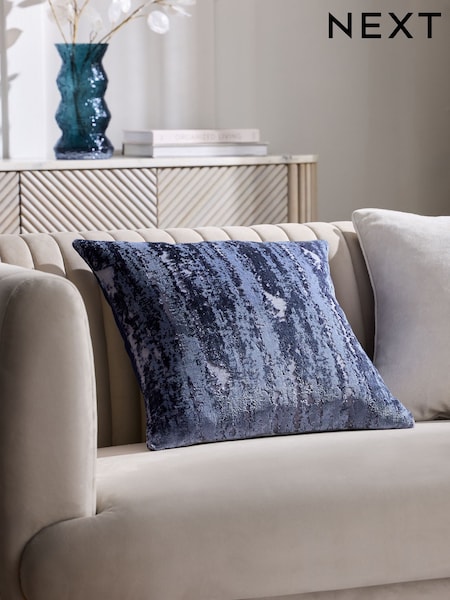 Navy 43 x 43cm Fem Chic Velvet Abstract Cushion (F88570) | AED102