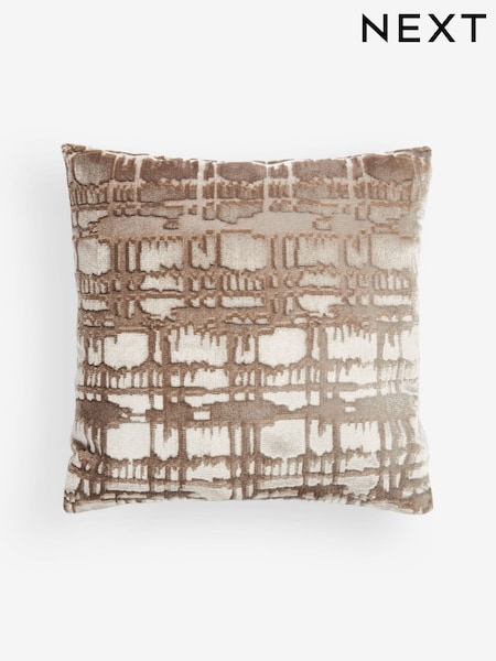 Dark Natural 43 x 43cm Velvet Abstract Lustre Cushion (F88571) | €28
