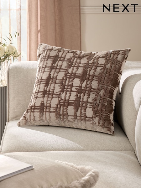 Dark Natural 59 x 59cm Velvet Abstract Lustre Cushion (F88575) | €36