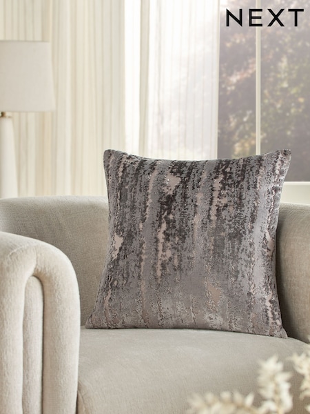 Charcoal Grey 43 x 43cm Fem Chic Velvet Abstract Cushion (F88580) | 108 QAR