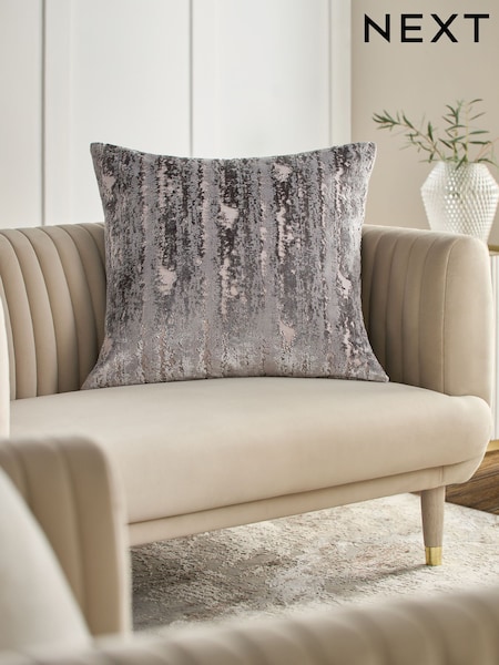 Charcoal Grey 59 x 59cm Fem Chic Velvet Abstract Cushion (F88586) | 137 QAR