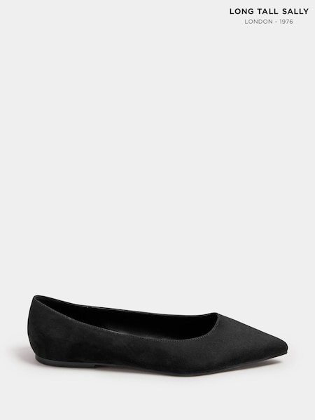 Long Tall Sally Black Suedette Micro Pumps (F88591) | €50