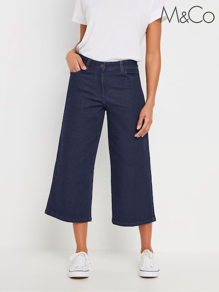 M&Co Blue Wide Leg Crop Jeans (F88627) | €47