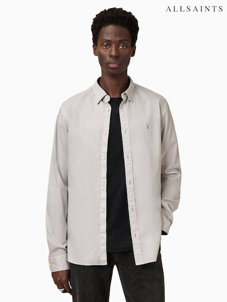 AllSaints Grey Hawthorne Long Sleeve Shirt (F88933) | €142
