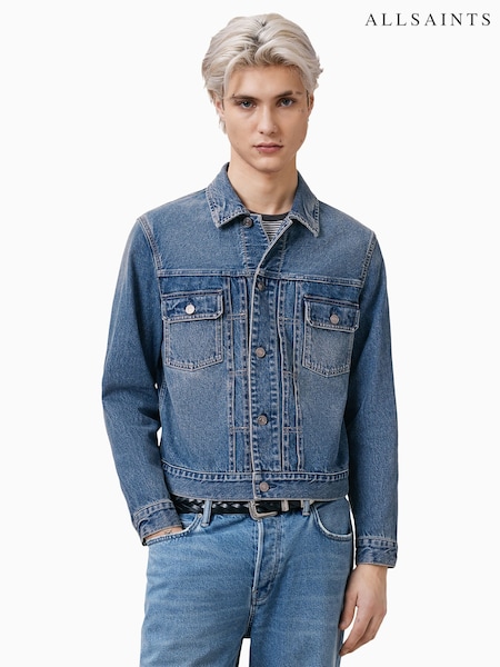 AllSaints Blue Exile 100% Cotton Jacket (F88934) | R$ 1,670
