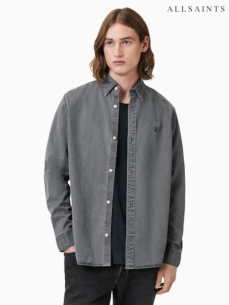 AllSaints Grey Bodhi Long Sleeve Overshirt (F88960) | €170