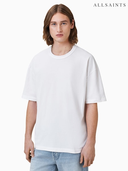 AllSaints White 100% Cotton Sonny Crew T-Shirt (F88961) | 292 QAR