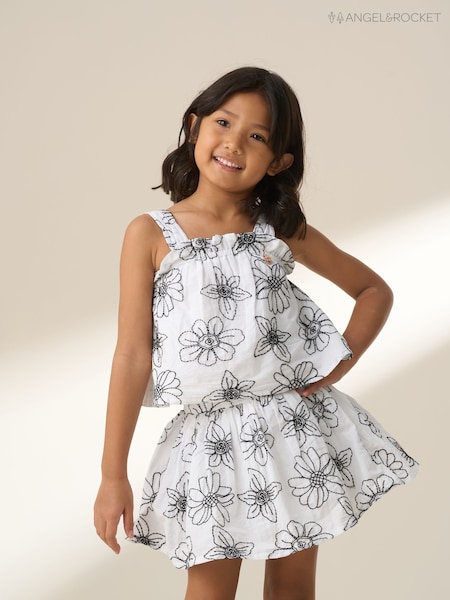 Angel & Rocket White Maya Embroidered Woven 100% Cotton Top (F88998) | R$ 215 - R$ 255