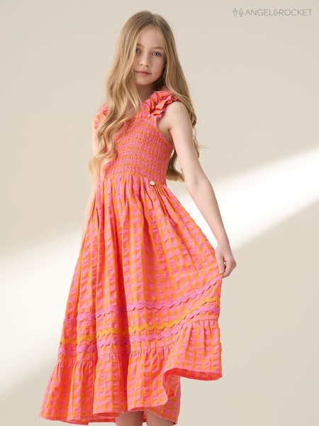 Angel & Rocket Orange Bella Ric Rac Midi 100% Cotton Dress (F89020) | €40 - €45