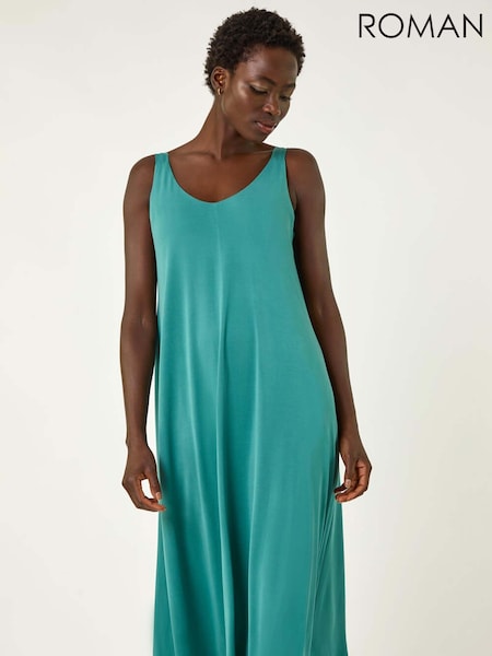 Roman Green Strappy Jersey Midi Dress (F89181) | €58