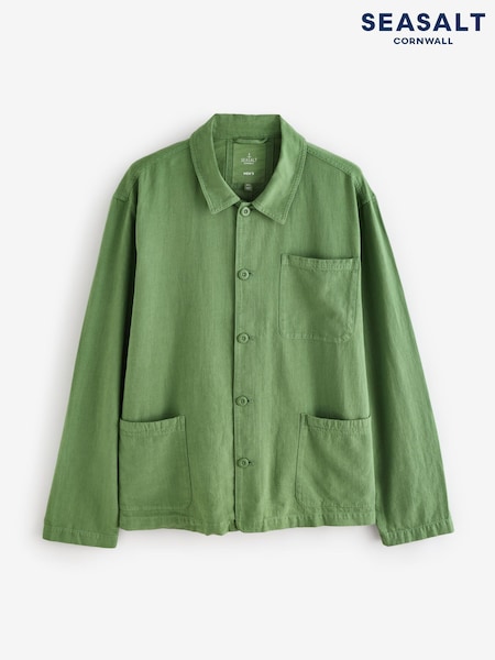 Seasalt Cornwall Green Mens Well Wright Worker Jacket (F89261) | AED582