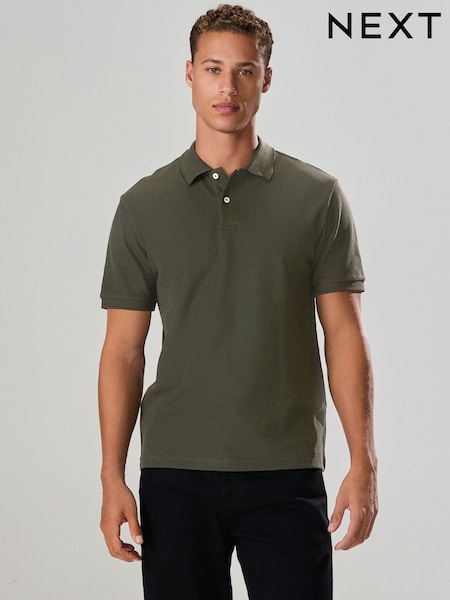 Green Textured Smart Polo Shirt (F89335) | R$ 190