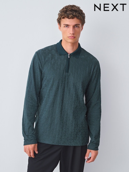 Green Smart Quarter Zip Polo Shirt (F89346) | €36