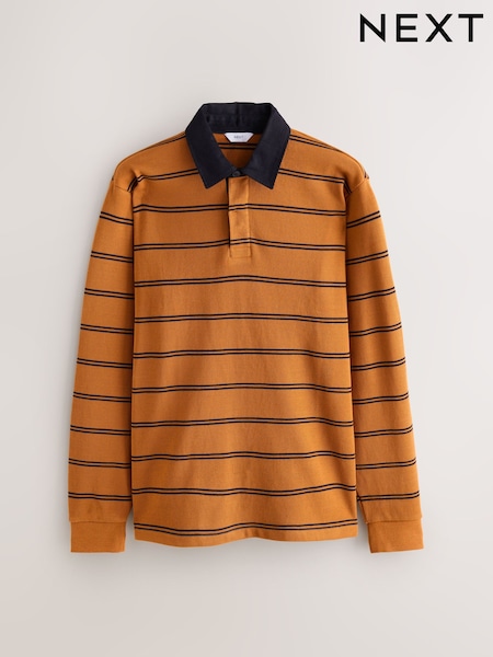 Amber Orange Stripe Rugby Shirt (F89356) | 158 QAR