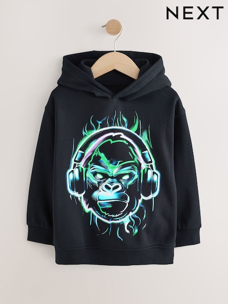 Black Gorilla Older Boys Graphic Cross-Over Hoodie (3-16yrs) (F89401) | €22 - €29