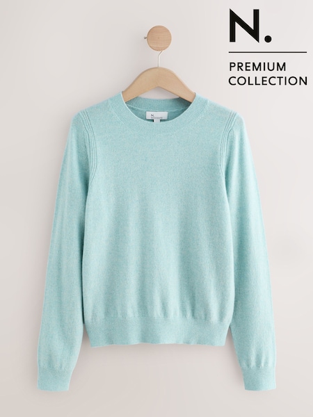 Light Blue 100% Cashmere Crew Neck Jumper (F89417) | R$ 740