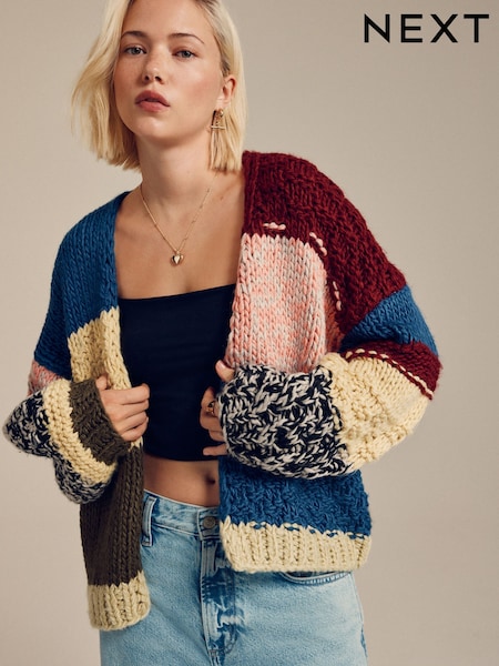 Multi Patch Hand Stitched Relaxed Cardigan (F89418) | 346 QAR