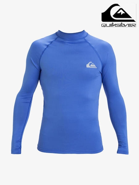 Quiksilver Blue Mens Everyday UPF50 Long Sleeve Rash Vest (F89426) | €46