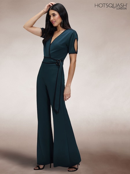Hot Squash Blue Contrast Piping Detail Jumpsuit (F89454) | 197 €