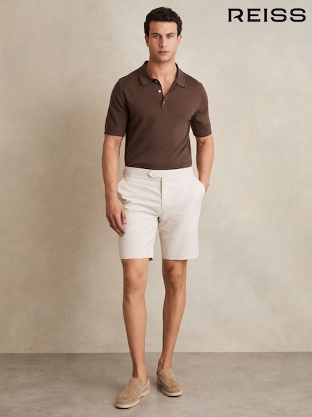 Песочный - Reiss Sketch Cotton-Linen Tailored Shorts (F89524) | €149