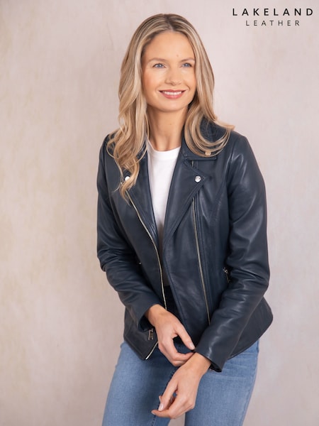 Lakeland Leather Blue Knotts Biker Jacket (F89531) | ₪1,504