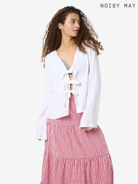 NOISY MAY White Tie Neck Blouse (F89537) | €49