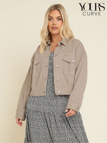 Yours Curve Balloon Hem Denim 100% Cotton Jacket (F89542) | 305 LEI
