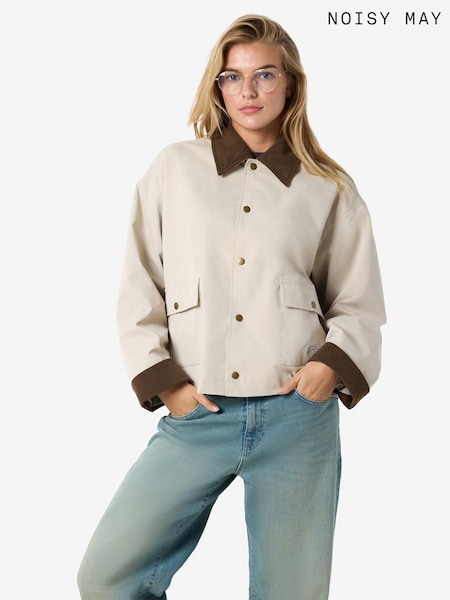 NOISY MAY Grey Corduroy Collar Jacket (F89546) | €74