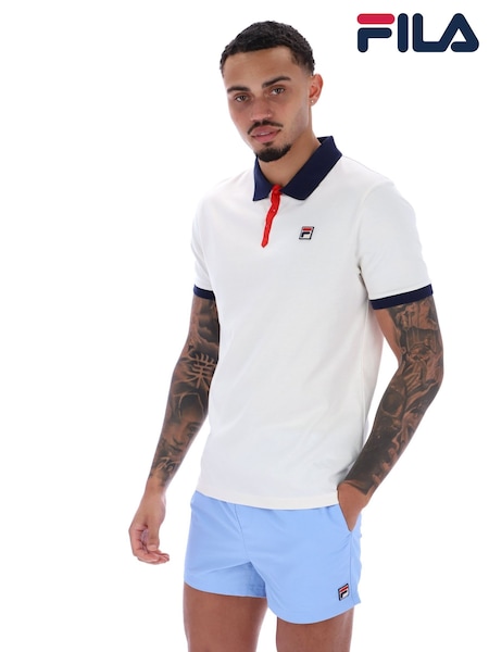 Fila Cream Panatta 2 Short Sleeve 100% Cotton Polo Shirt (F89569) | €57