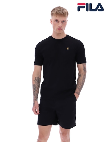 Fila Black Yaxley 2 Premium Essential 100% Cotton T-Shirt (F89572) | 148 QAR