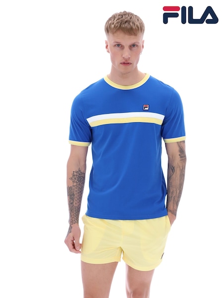 Fila Blue Razee Laid on Stripe 100% Cotton T-Shirt (F89576) | €40