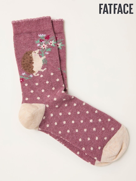 FatFace Purple Hedgehog Socks (F89602) | AED44