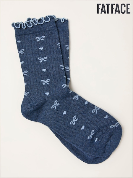FatFace Navy Bow Socks (F89622) | AED44