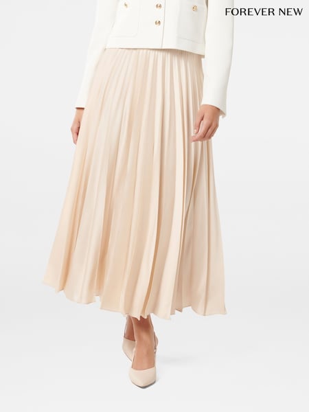 Forever New Cream Delphine Pleated Maxi Skirt (F89642) | € 94