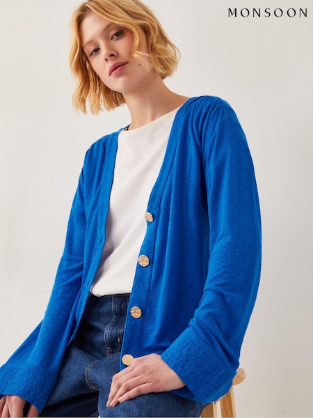 Monsoon Blue Sky Linen-Blend Jacket (F89664) | ₪277