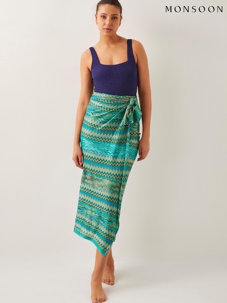 Monsoon Green Nadia Zigzag Sarong (F89670) | LEI 216