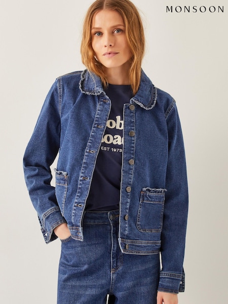 Monsoon Sadie Ruffle Denim Jacket (F89673) | €78