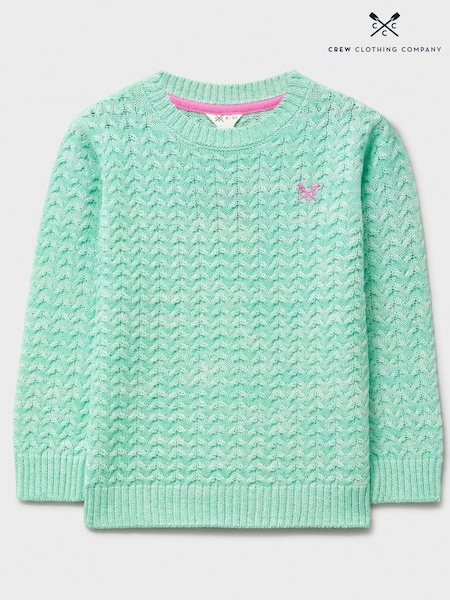 Crew Clothing Company Green Twist Yarn Cable Knit Jumper (F89706) | €37