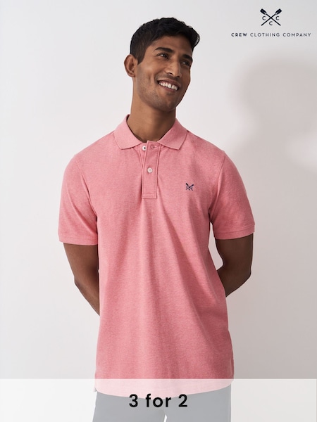 Crew Clothing Company Pink Classic Pique 100% Cotton Polo Shirt (F89711) | €53