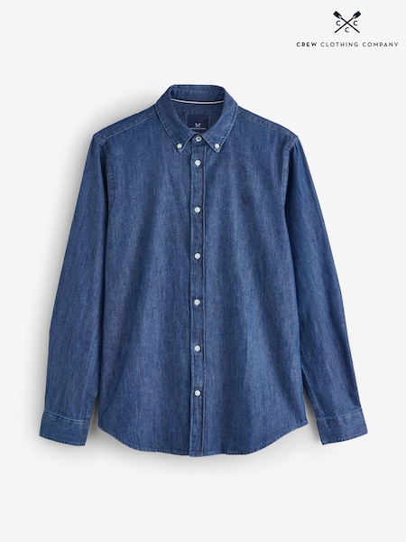Crew Clothing Company Blue Washed Denim 100% Cotton Overshirt (F89724) | €83