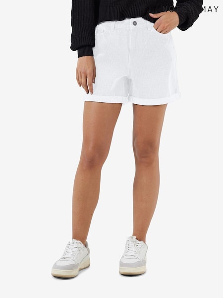 NOISY MAY White Relaxed Fit Denim Shorts (F89741) | ₪111