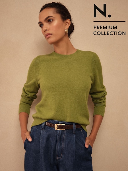 Green 100% Cashmere Crew Neck Jumper (F89759) | €96