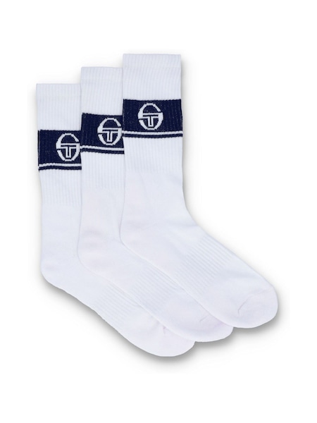 Sergio Tacchini White Koos 3PK Performance Crew Socks (F89785) | OMR7