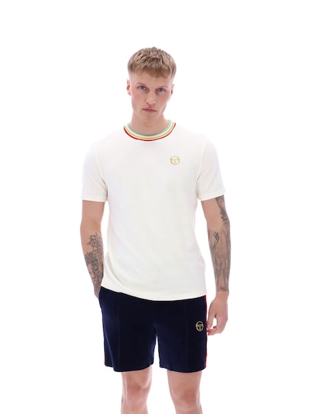 Sergio Tacchini White Slice Velour T-Shirt (F89807) | 223 QAR