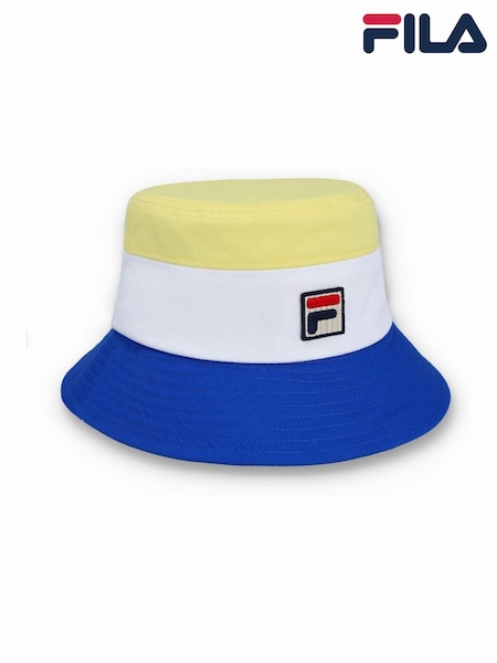 צהוב - Fila Marco Tri Colour Bucket 100% Cotton Hat With Heritage Logo (F89810) | ‏141‏₪