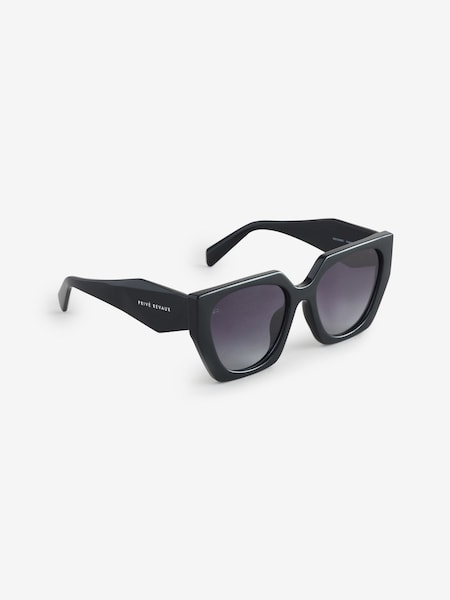 Prive Revaux Black Backstage Rectangular Sunglasses (F89872) | €69