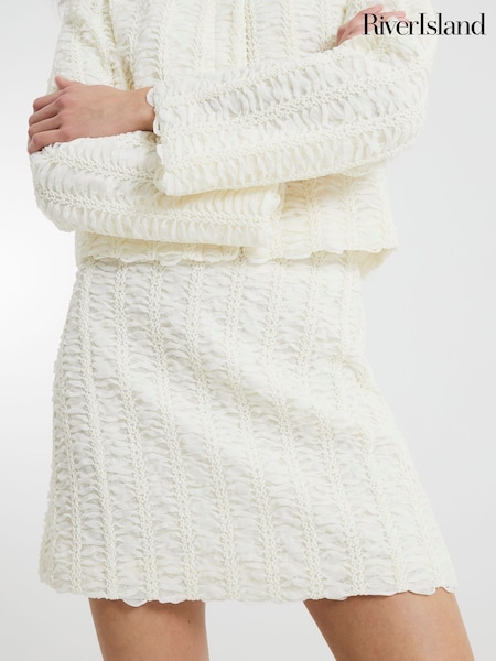 River Island Textured Occasion Mini Skirt (F89899) | ‏176‏₪