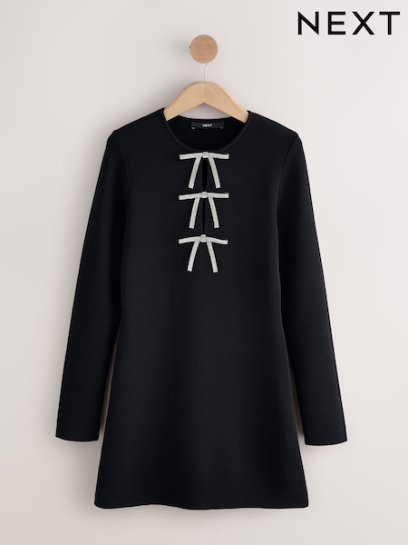 Preto - Gem Bow Mini Dress (F89934) | R$ 400