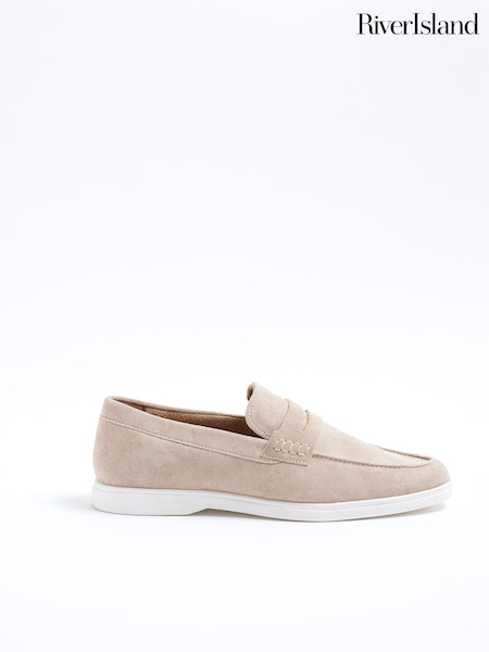 River Island Natural Deconstructed Loafers (F89950) | kr685