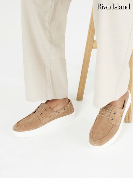 River Island Natural Cupsole Boat Shoes (F89968) | ₪241